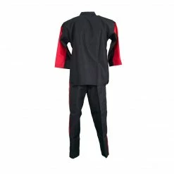 Best Martial Arts / MOOTO USA Uniforms BMA Dri-Fit Fabric Black/Red V-Neck Uniform
