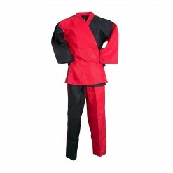 Best Martial Arts / MOOTO USA Karate BMA Dri-Fit Fabric Black/Red Open Uniform