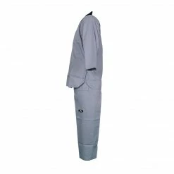 Best Martial Arts / MOOTO USA Uniforms BMA Ribbed Fabric Black-V Grey Uniform