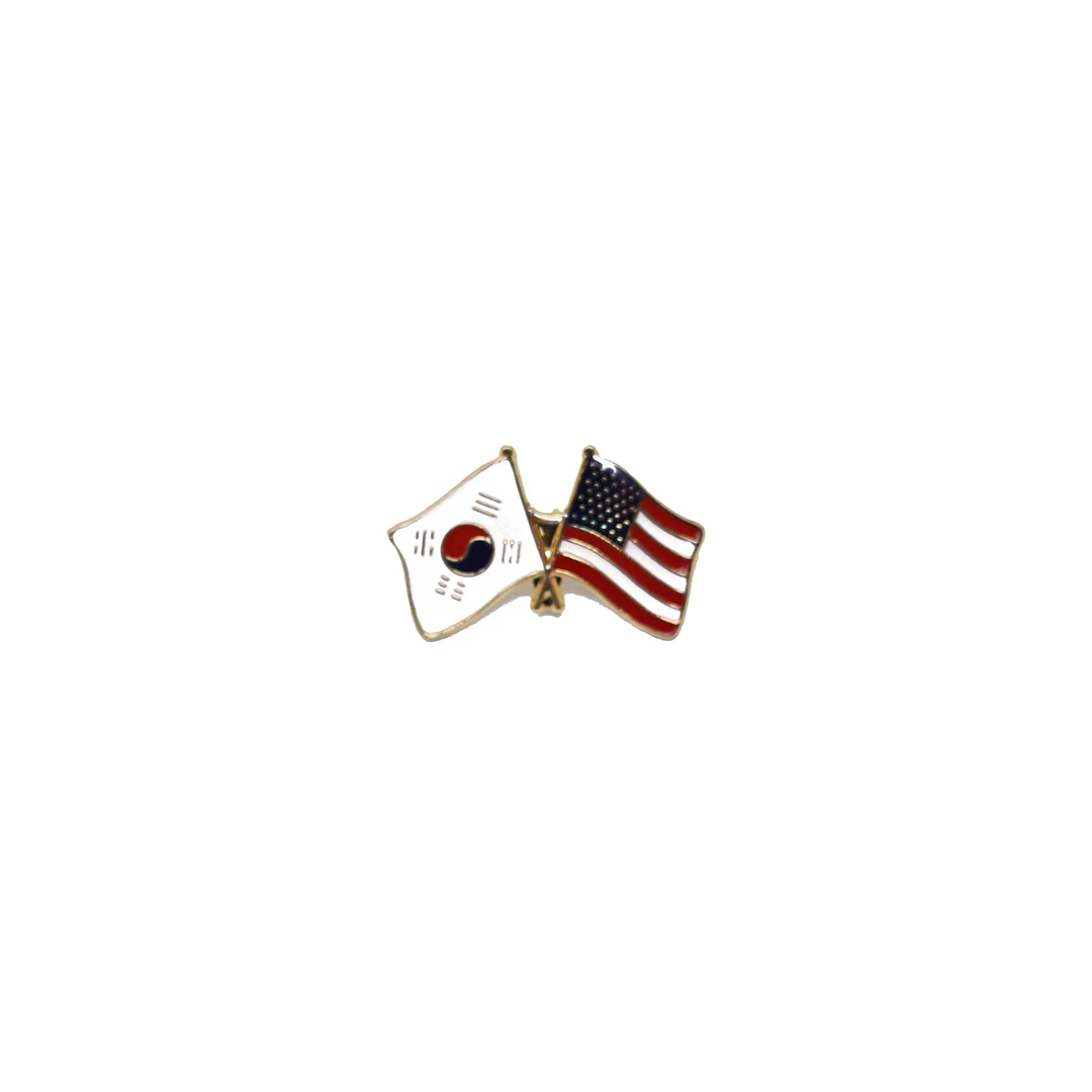 Best Pirce ⌛ Best Martial Arts / MOOTO USA Accessory USA & Korea Flag Pin ❤️ 3 Best Martial Arts / MOOTO USA Accessory USA & Korea Flag Pin