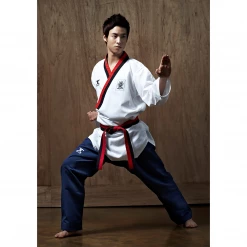 Best Martial Arts / MOOTO USA Closeout Sale JCalicu Poom Male Poomsae Uniform (Ribbed Fabric)